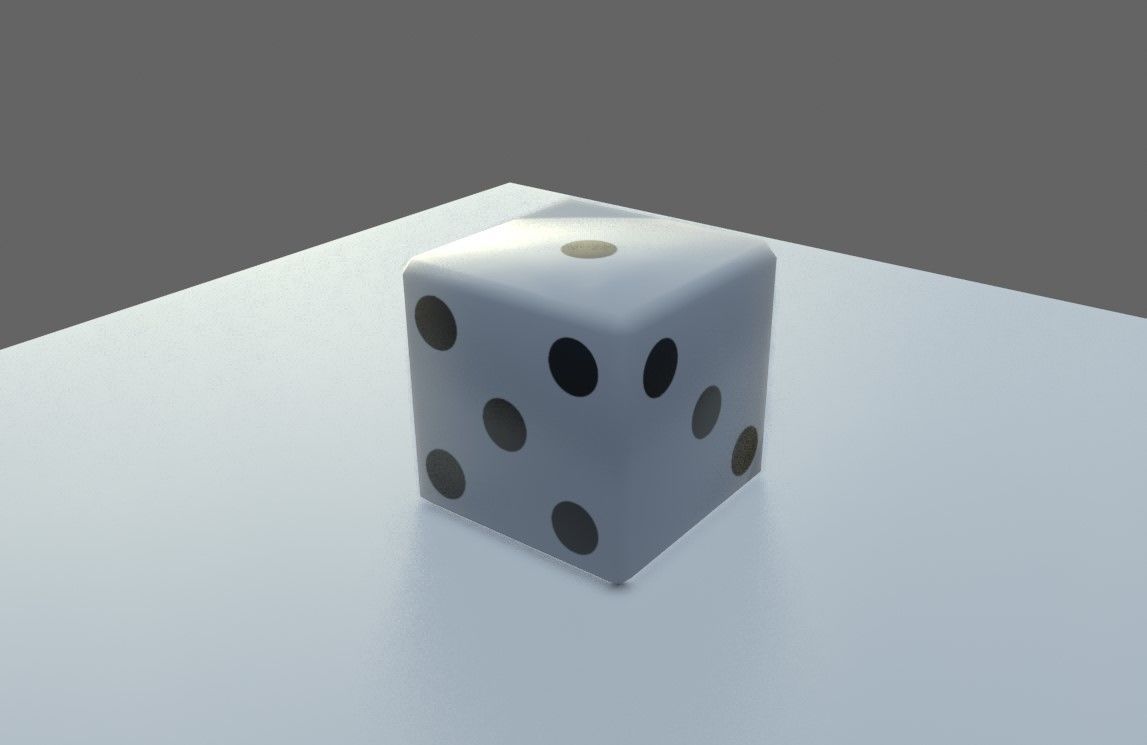 Dice Six Sides White  - Dado Seis Lados Low-poly 3D model_15
