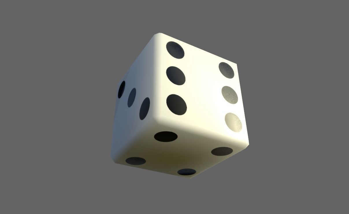 Dice Six Sides White  - Dado Seis Lados Low-poly 3D model_13