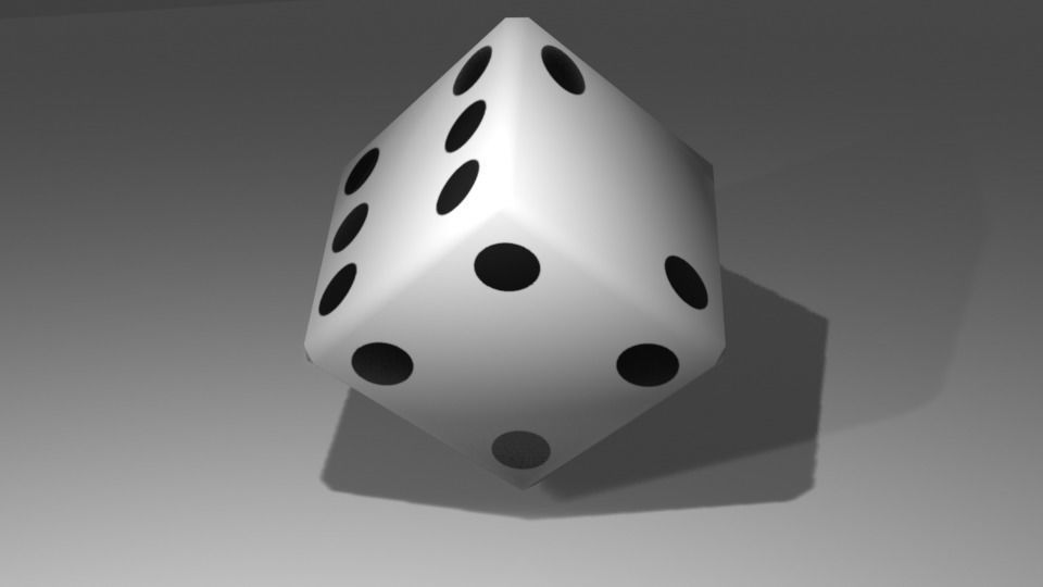 Dice Six Sides White  - Dado Seis Lados Low-poly 3D model_2