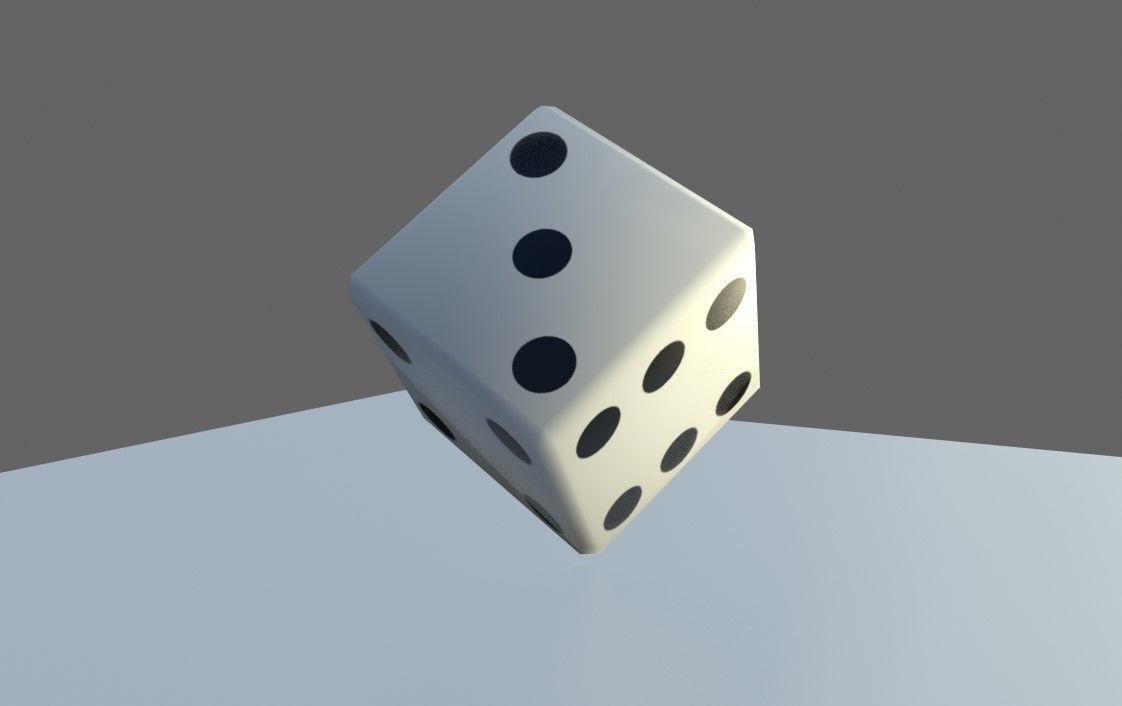 Dice Six Sides White  - Dado Seis Lados Low-poly 3D model_11