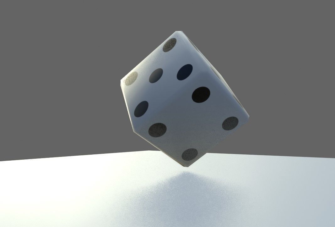 Dice Six Sides White  - Dado Seis Lados Low-poly 3D model_17