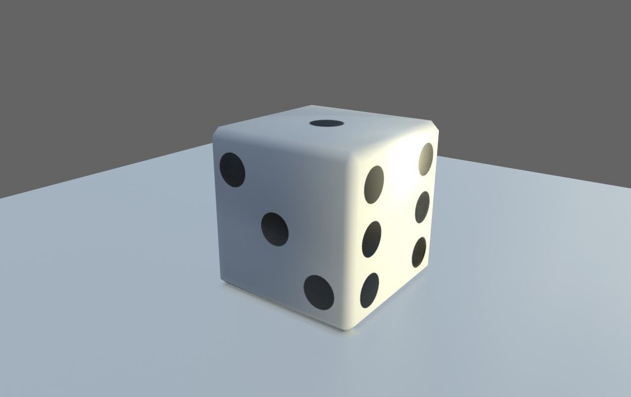 Dice Six Sides White  - Dado Seis Lados Low-poly 3D model_14