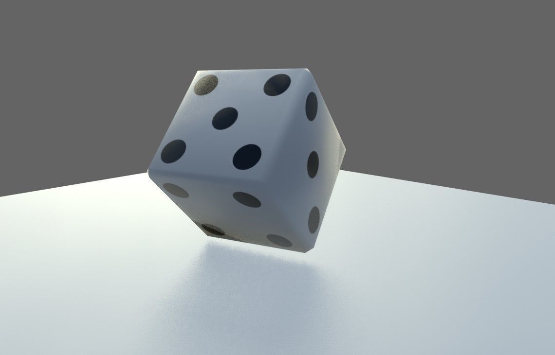 Dice Six Sides White  - Dado Seis Lados Low-poly 3D model_16