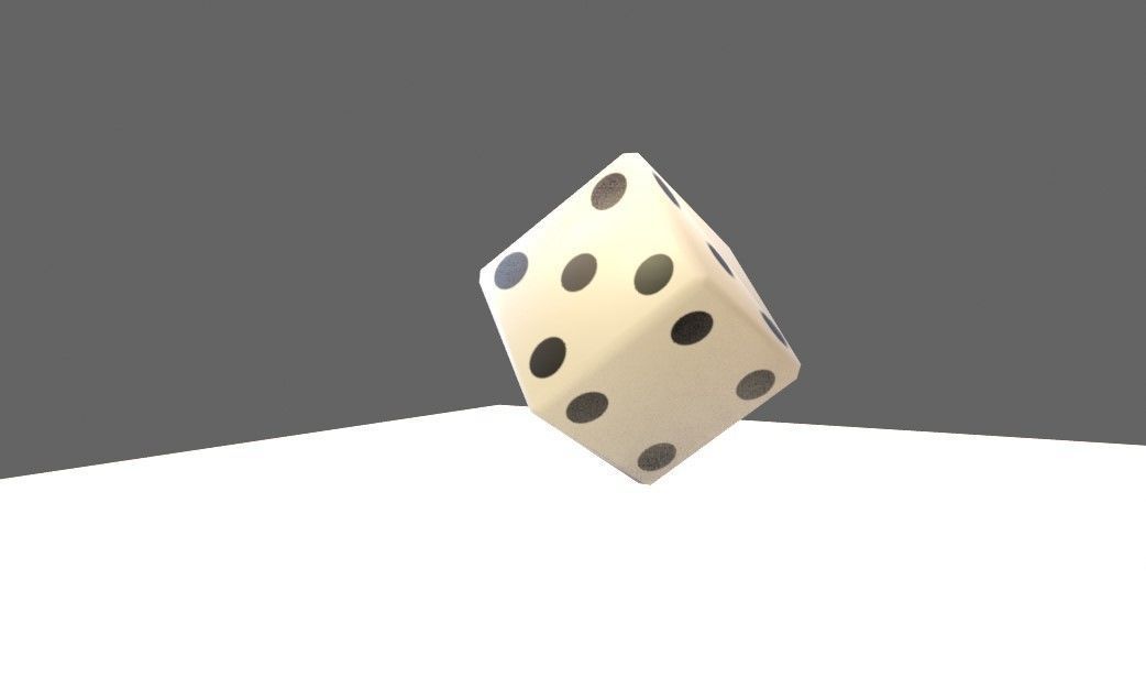 Dice Six Sides White  - Dado Seis Lados Low-poly 3D model_7