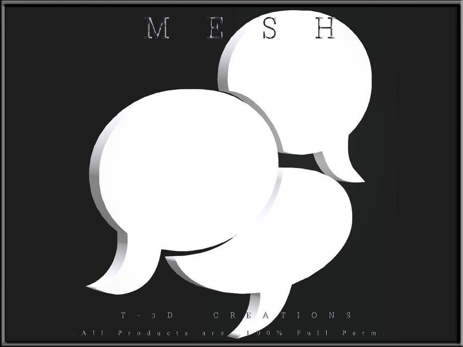  Speech Bubbles Low-poly 3D model_1