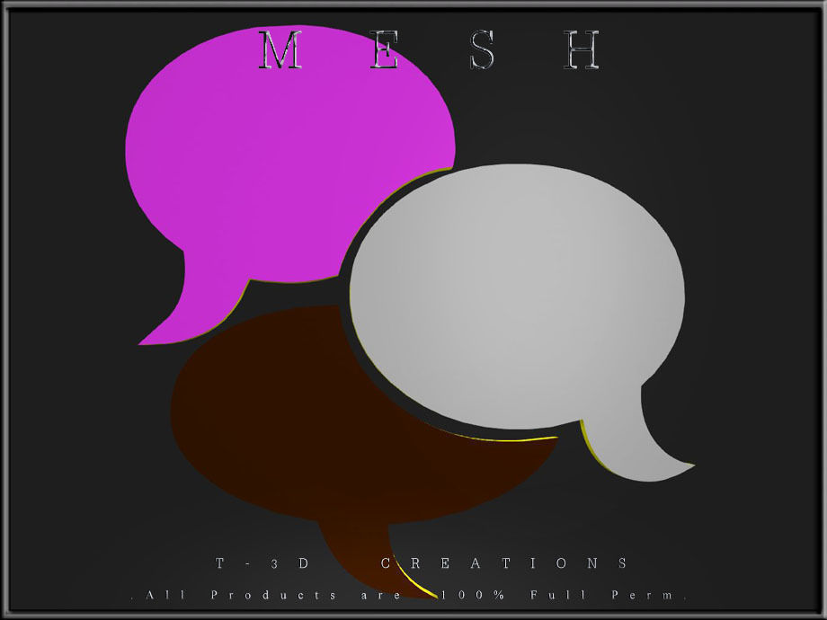  Speech Bubbles Low-poly 3D model_3