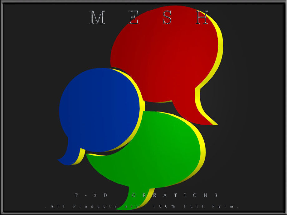  Speech Bubbles Low-poly 3D model_4