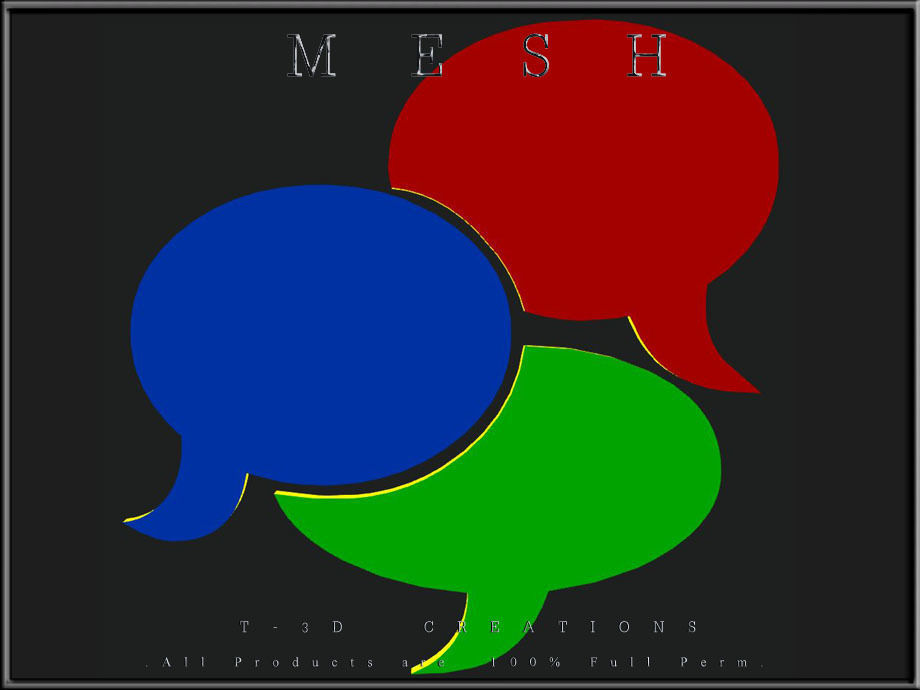  Speech Bubbles Low-poly 3D model_2