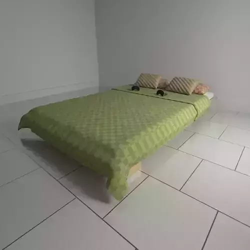 Bed pillow and sleeping glasses 3D model