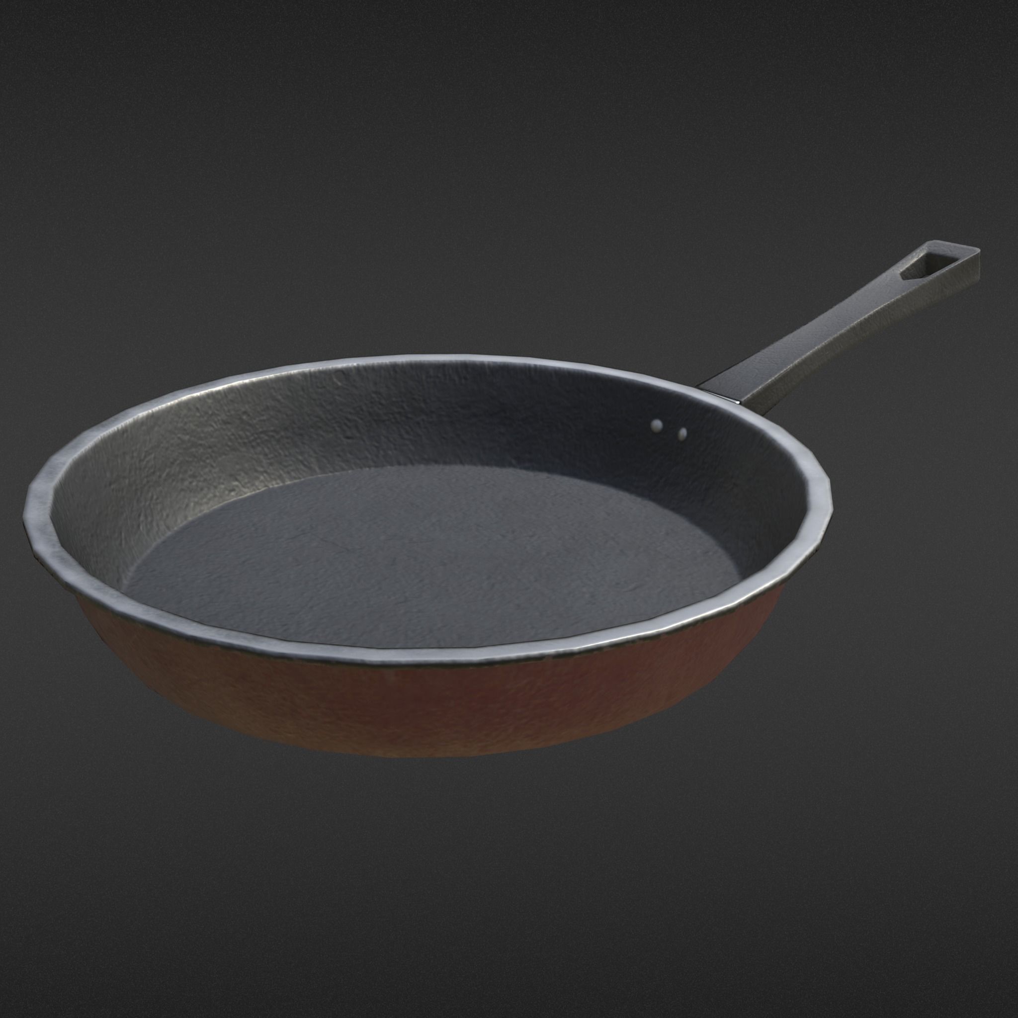 Game-ready Frying Pan Clean - Unity - HDRP - UE4 Low-poly 3D model_2