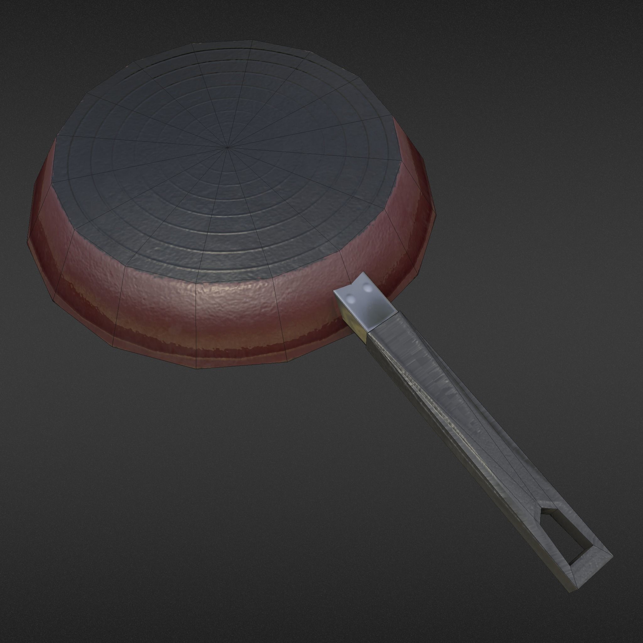 Game-ready Frying Pan Clean - Unity - HDRP - UE4 Low-poly 3D model_23