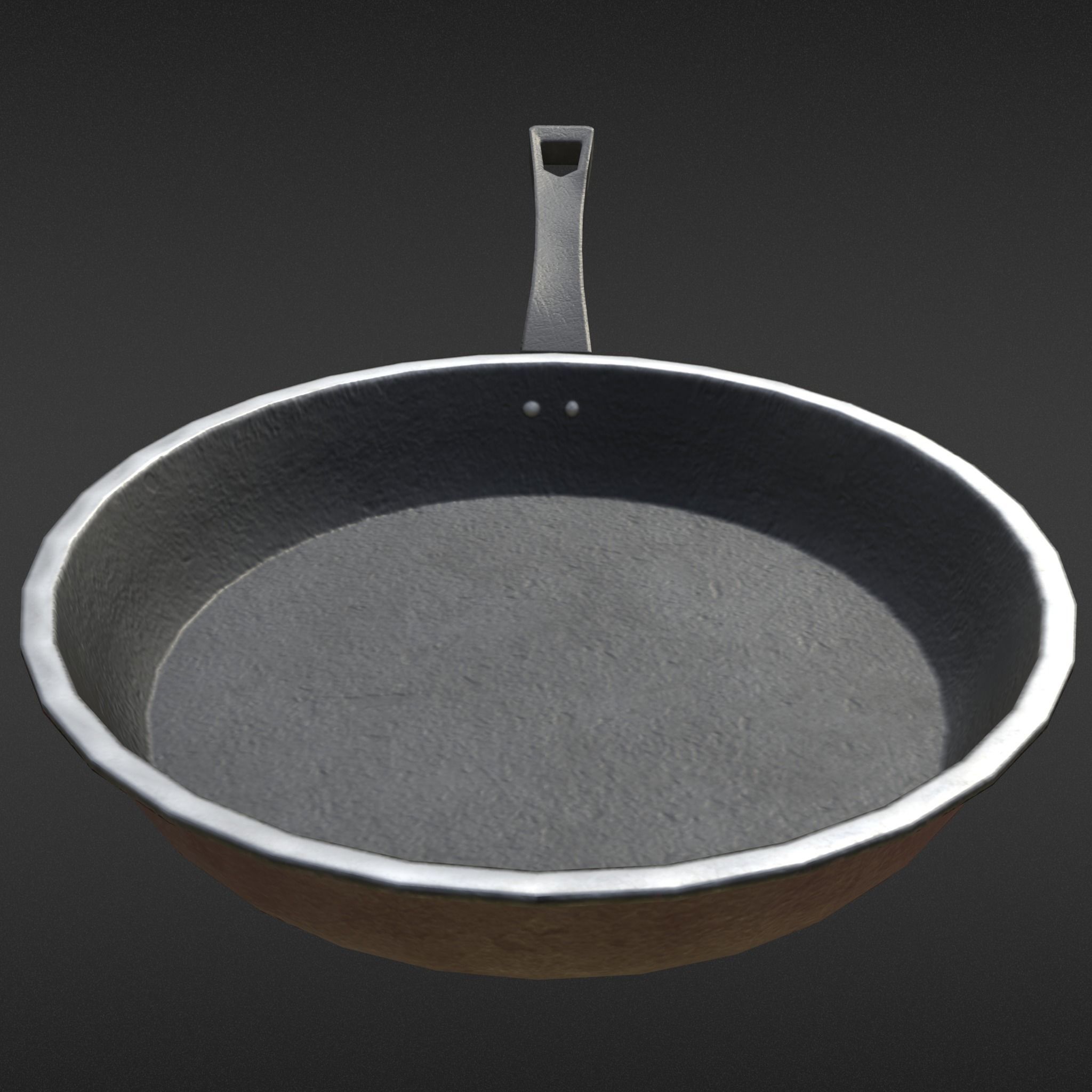 Game-ready Frying Pan Clean - Unity - HDRP - UE4 Low-poly 3D model_6