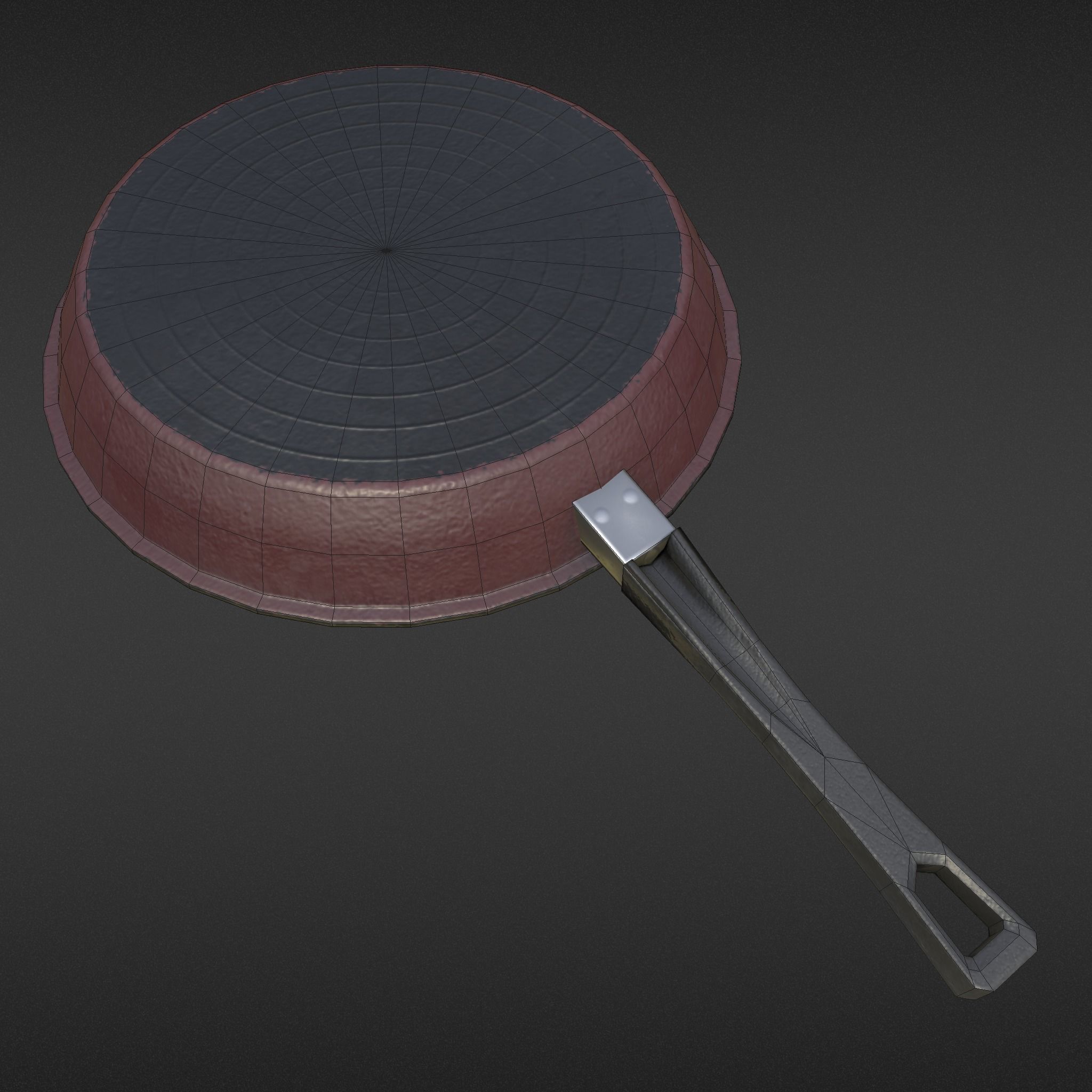Game-ready Frying Pan Clean - Unity - HDRP - UE4 Low-poly 3D model_21