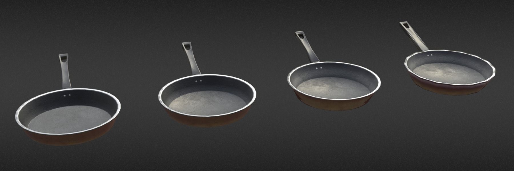 Game-ready Frying Pan Clean - Unity - HDRP - UE4 Low-poly 3D model_24