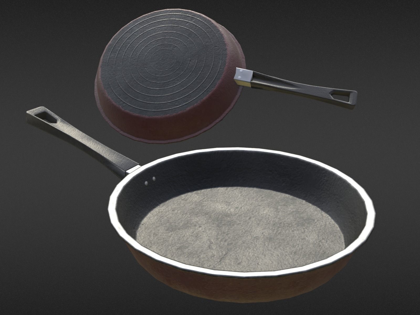 Game-ready Frying Pan Clean - Unity - HDRP - UE4 Low-poly 3D model_1