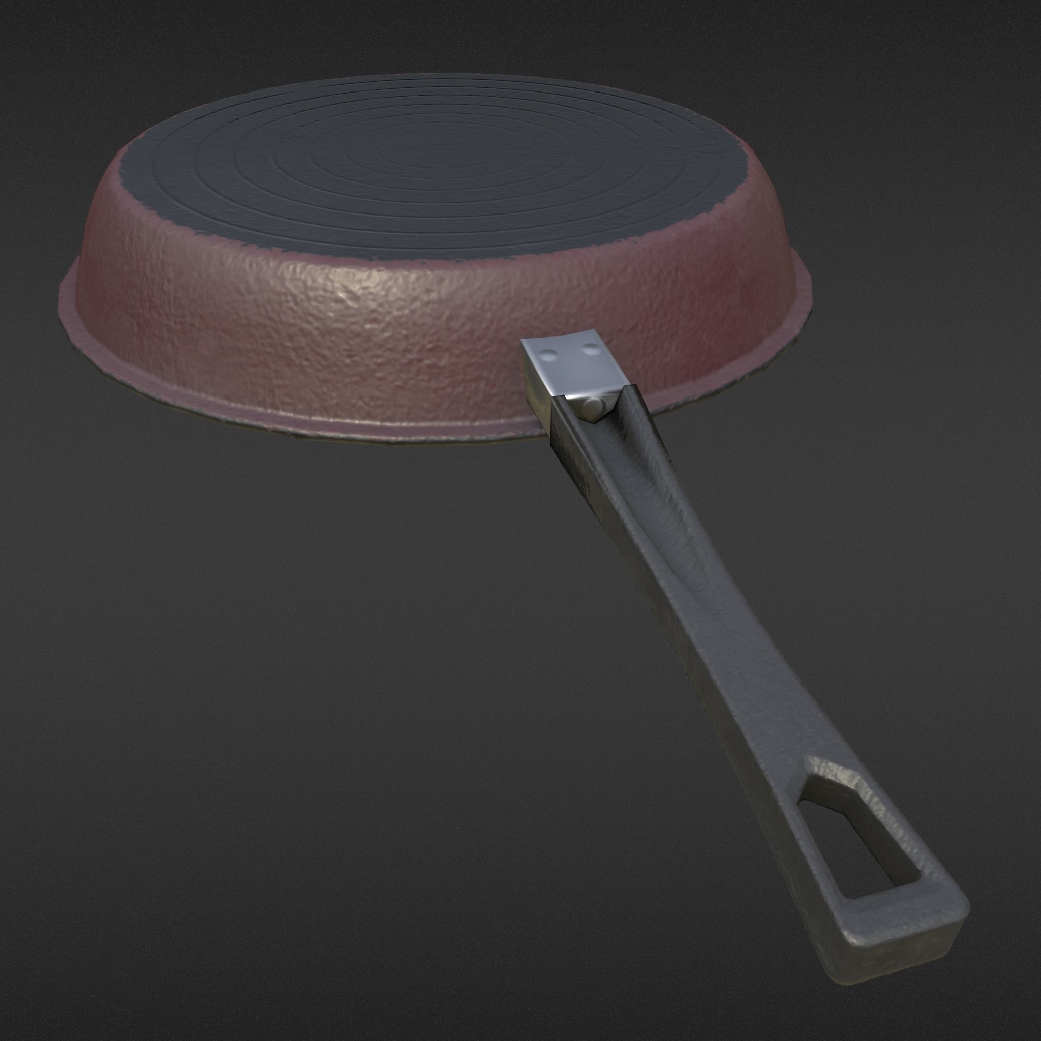 Game-ready Frying Pan Clean - Unity - HDRP - UE4 Low-poly 3D model_8