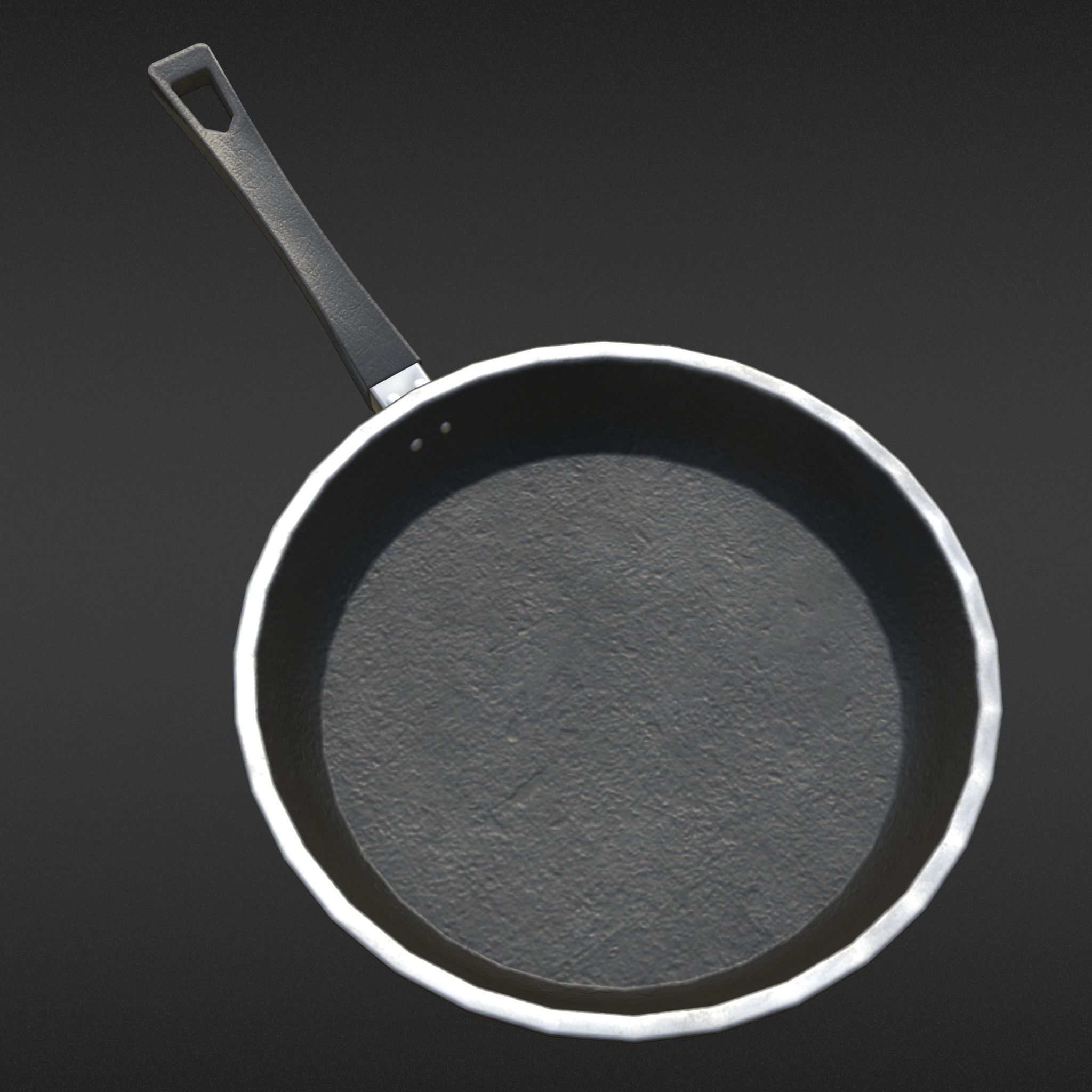 Game-ready Frying Pan Clean - Unity - HDRP - UE4 Low-poly 3D model_3