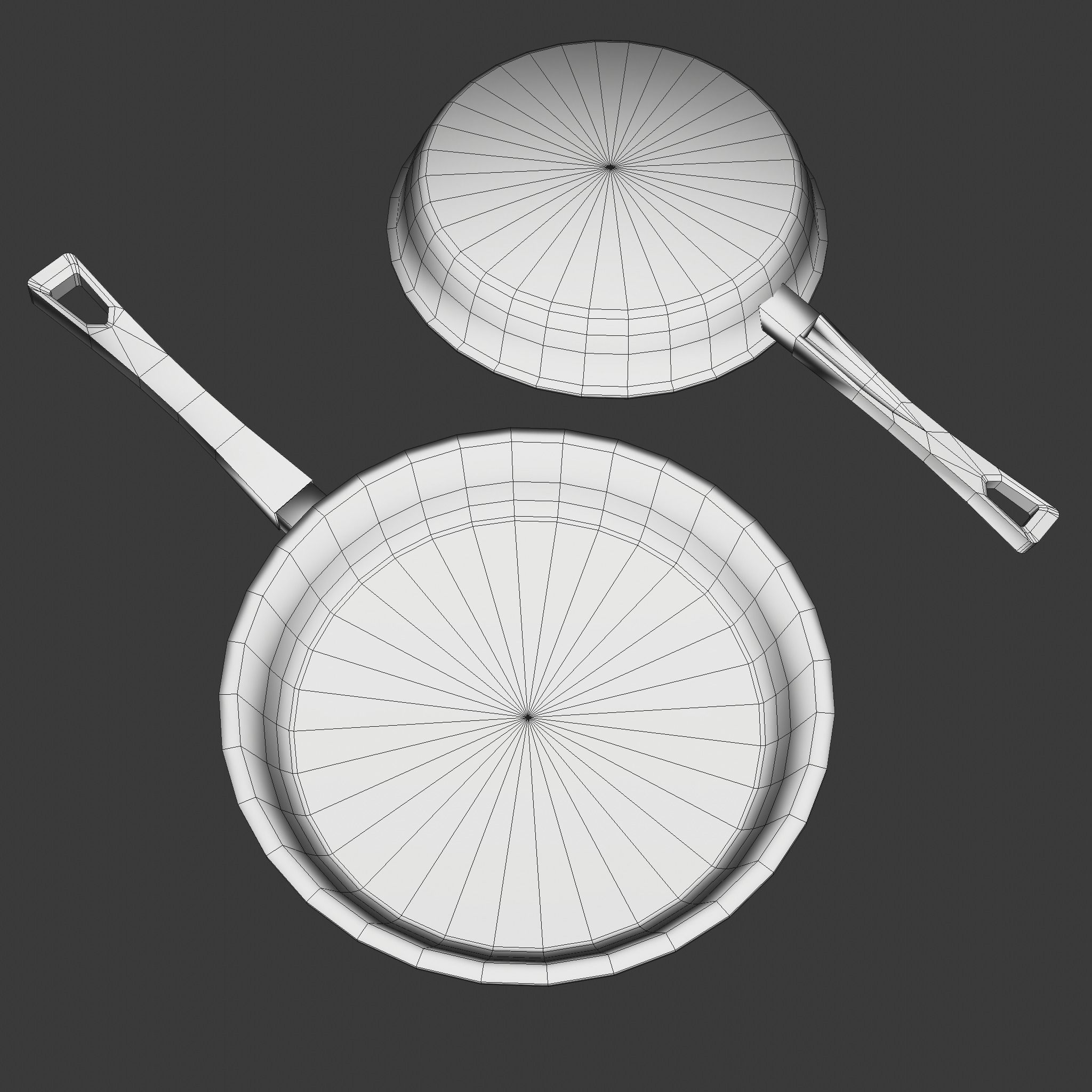 Game-ready Frying Pan Clean - Unity - HDRP - UE4 Low-poly 3D model_16