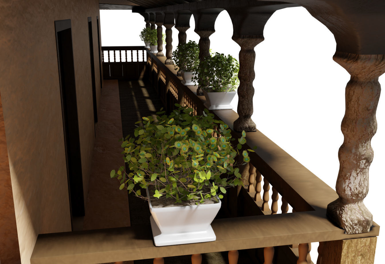 COLONIAL HOUSE 3D MODEL Low-poly 3D model_2