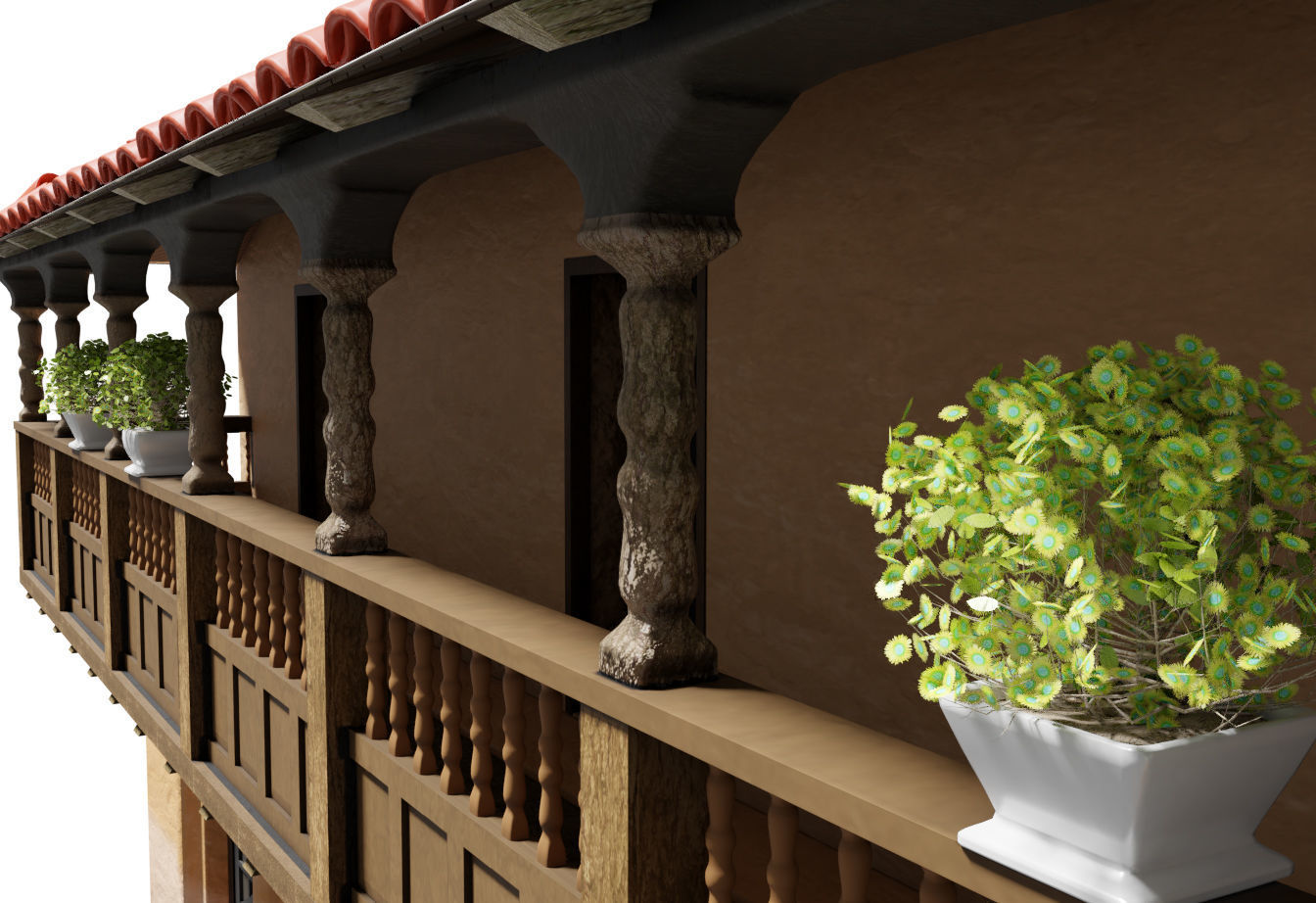 COLONIAL HOUSE 3D MODEL Low-poly 3D model_6