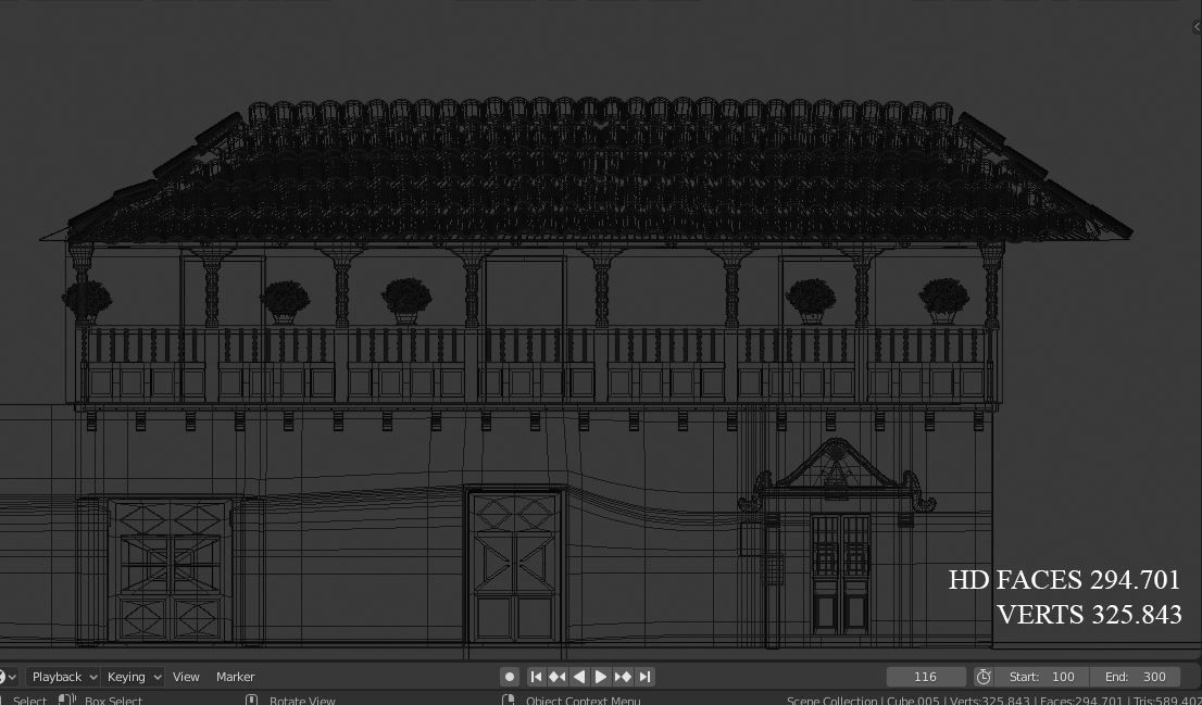 COLONIAL HOUSE 3D MODEL Low-poly 3D model_9