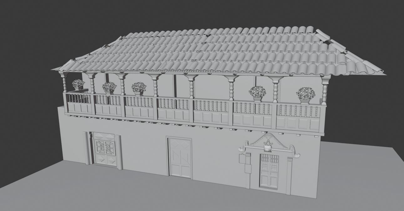 COLONIAL HOUSE 3D MODEL Low-poly 3D model_10