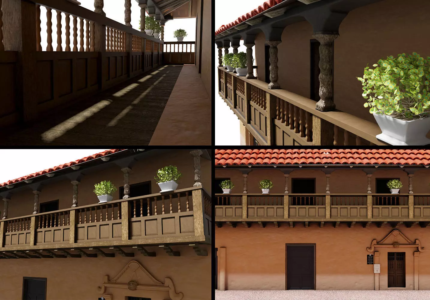 COLONIAL HOUSE 3D MODEL Low-poly 3D model_0