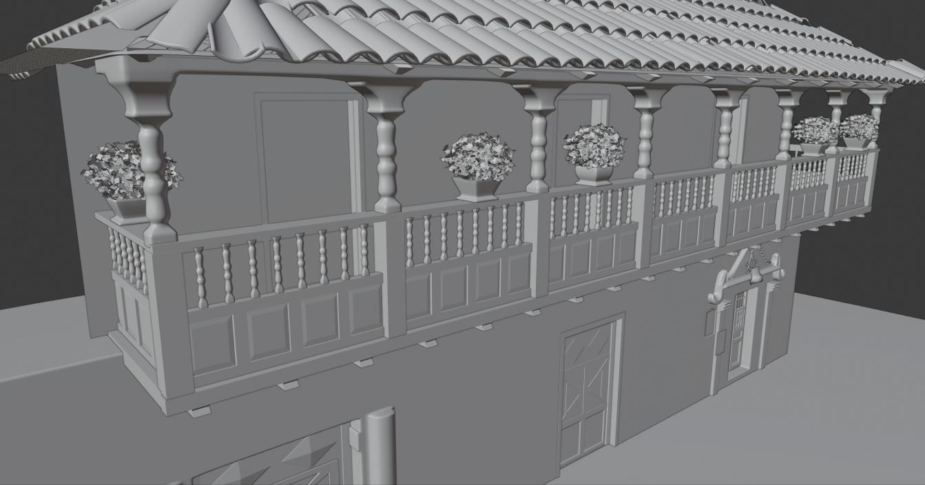 COLONIAL HOUSE 3D MODEL Low-poly 3D model_12