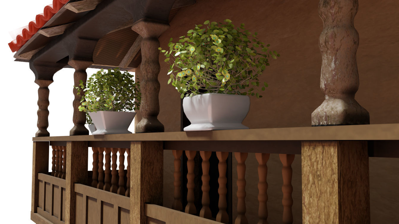 COLONIAL HOUSE 3D MODEL Low-poly 3D model_1