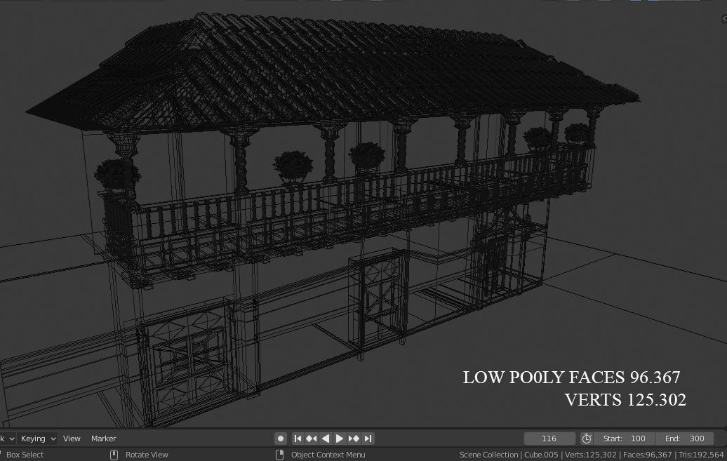 COLONIAL HOUSE 3D MODEL Low-poly 3D model_11