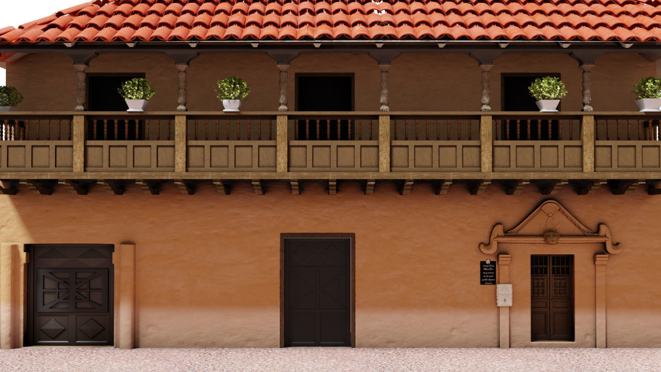 COLONIAL HOUSE 3D MODEL Low-poly 3D model_8