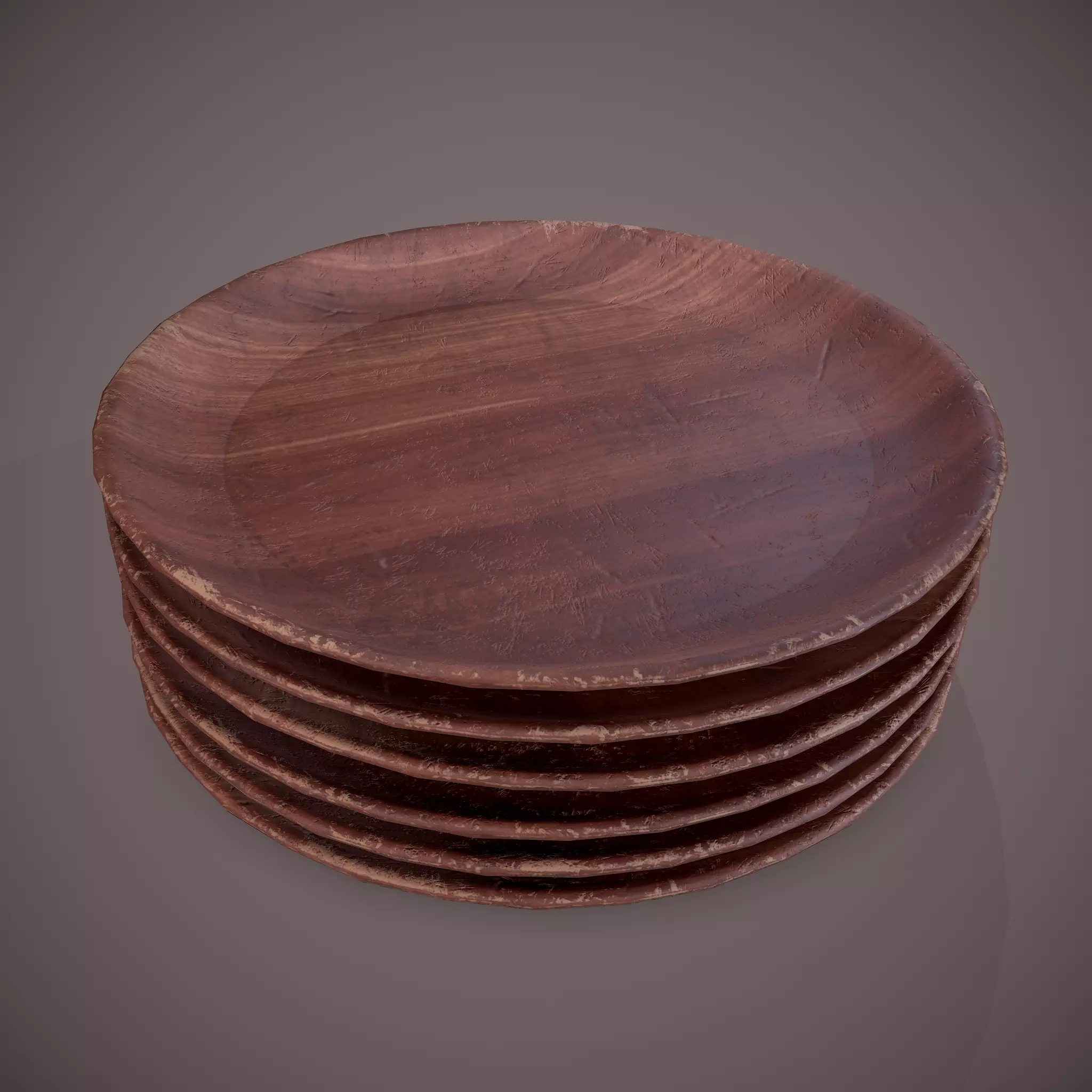 Medieval Tavern Wooden Plate Low-poly 3D model