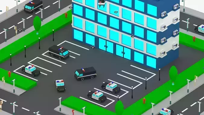 Cartoon Police Station Package