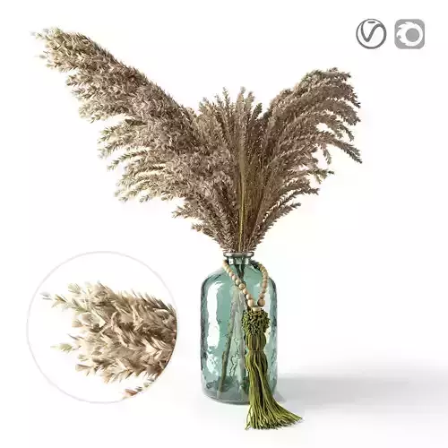  Decorative pampas in a glass jar