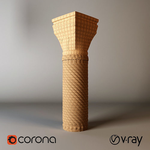 Persiancolumns wooden column Low-poly 3D model