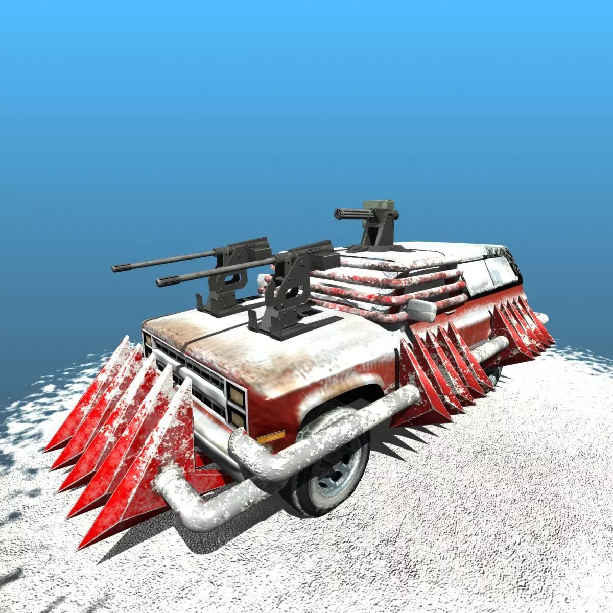 Offroad battle car 01 Low-poly 3D model_0