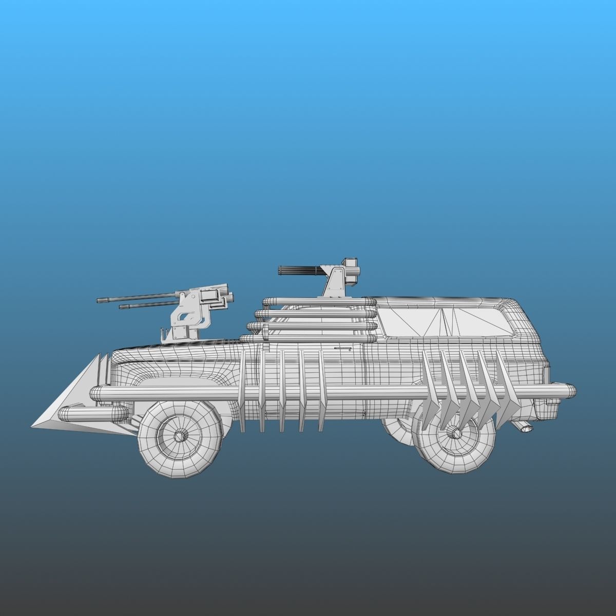 Offroad battle car 01 Low-poly 3D model_15
