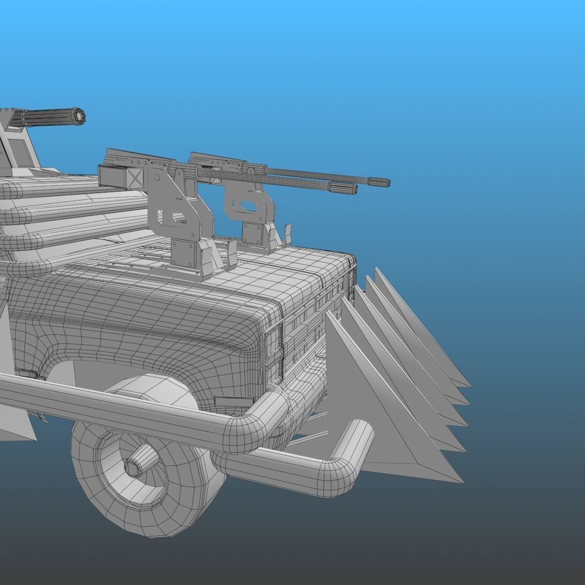 Offroad battle car 01 Low-poly 3D model_19