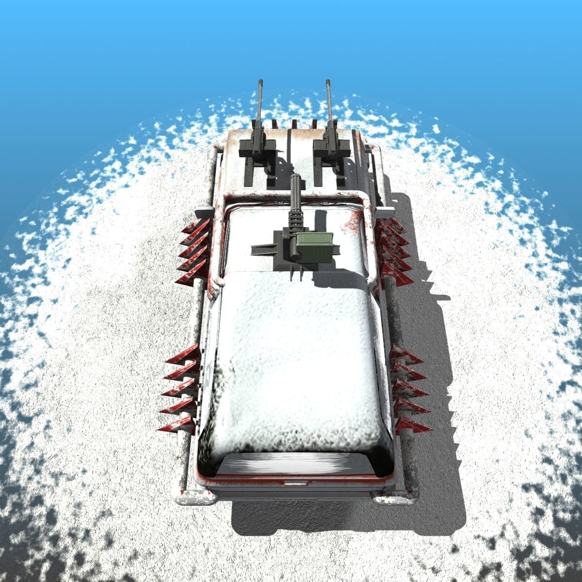 Offroad battle car 01 Low-poly 3D model_4