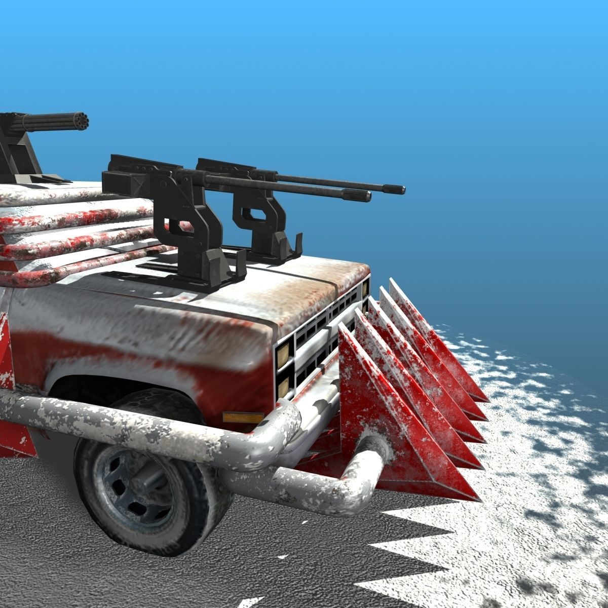 Offroad battle car 01 Low-poly 3D model_5