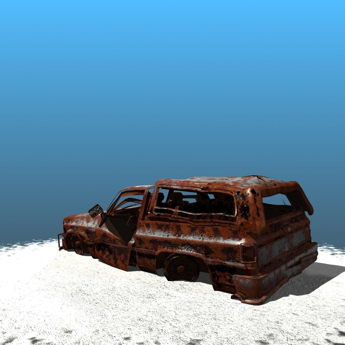 Offroad battle car 01 Low-poly 3D model_10