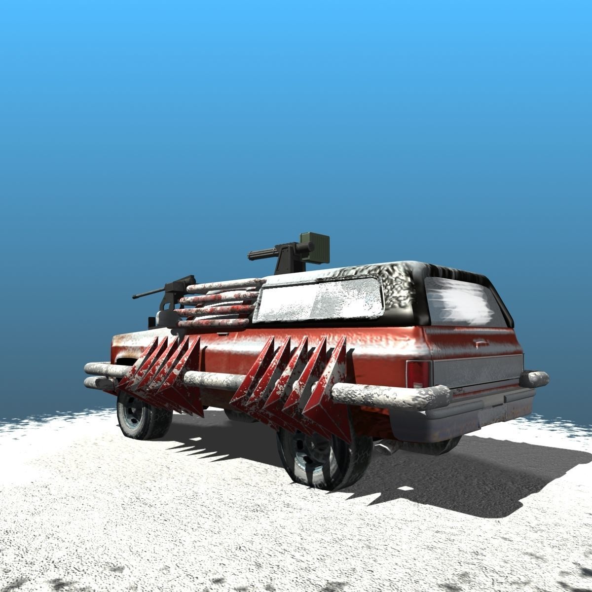 Offroad battle car 01 Low-poly 3D model_2