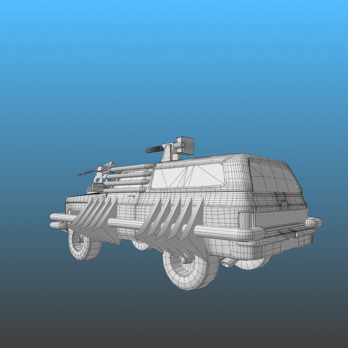 Offroad battle car 01 Low-poly 3D model_16