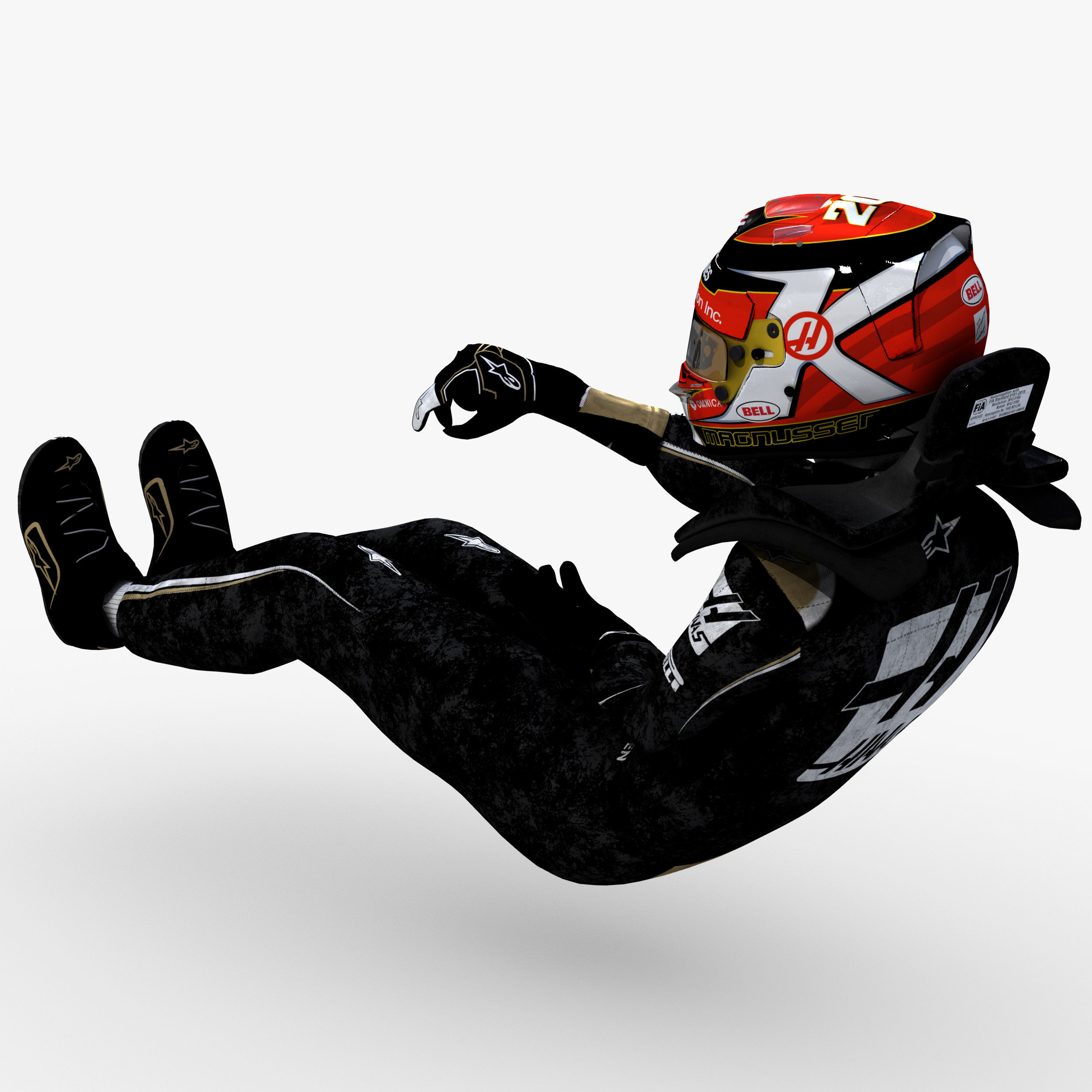 Kevin Magnussen 2019 Low-poly 3D model_6