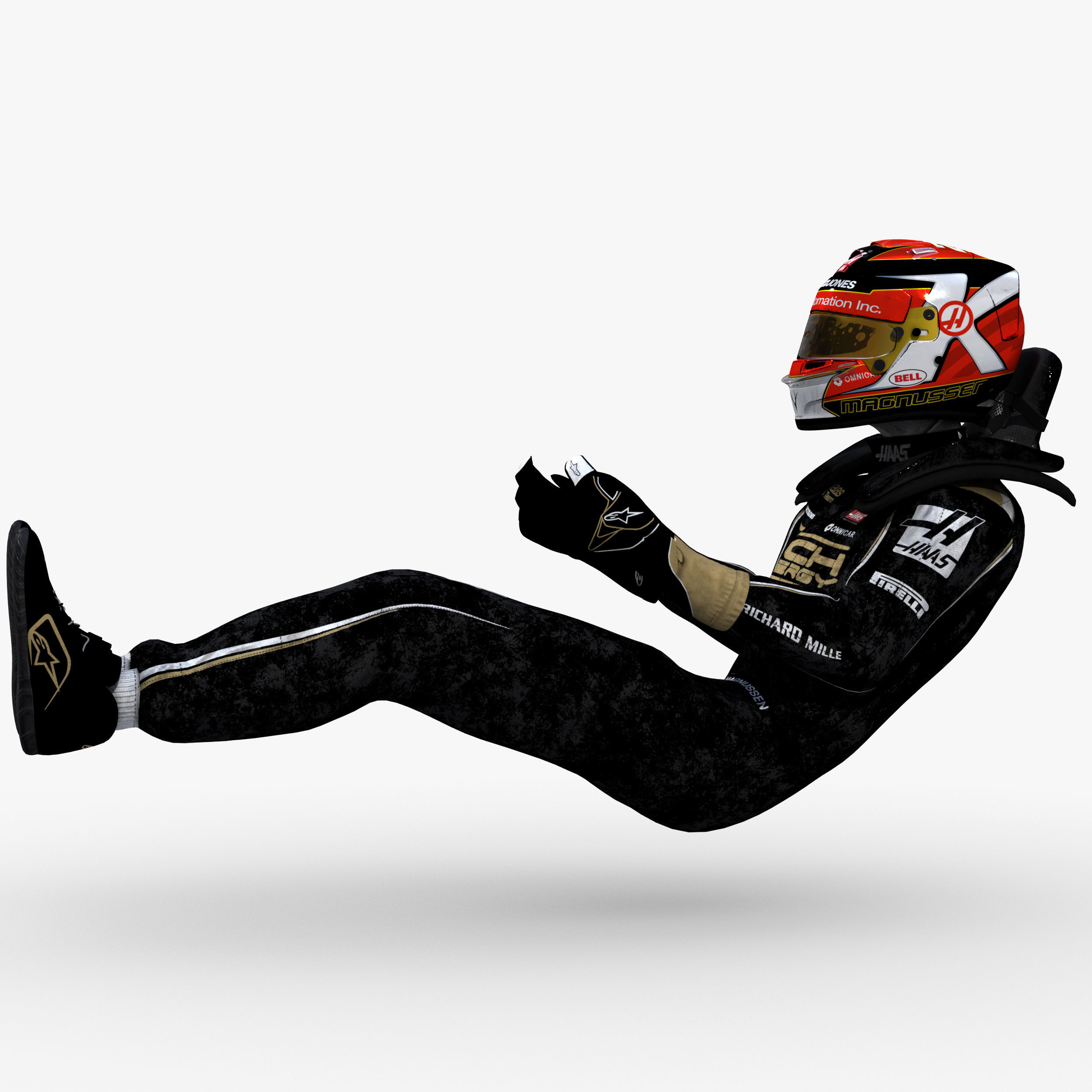 Kevin Magnussen 2019 Low-poly 3D model_1