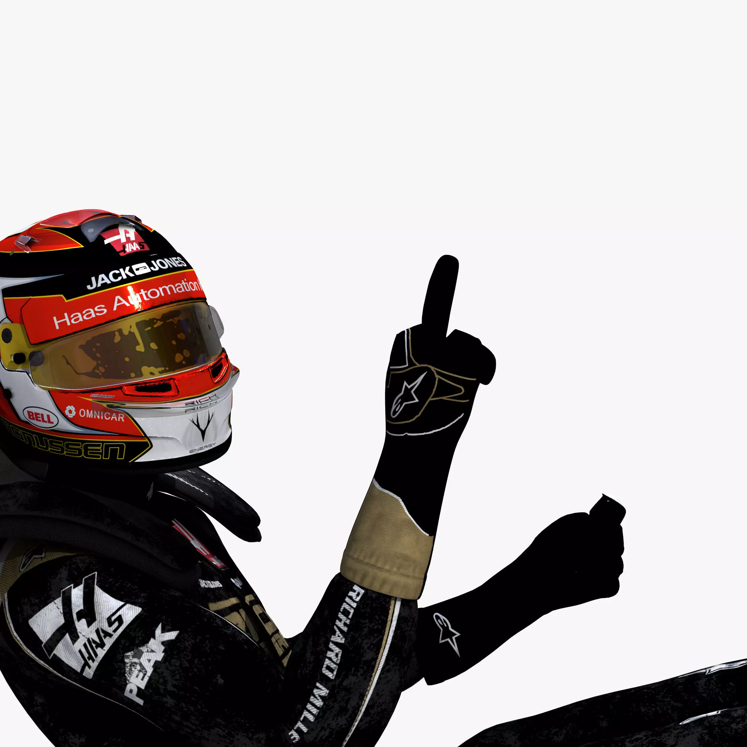 Kevin Magnussen 2019 Low-poly 3D model_0