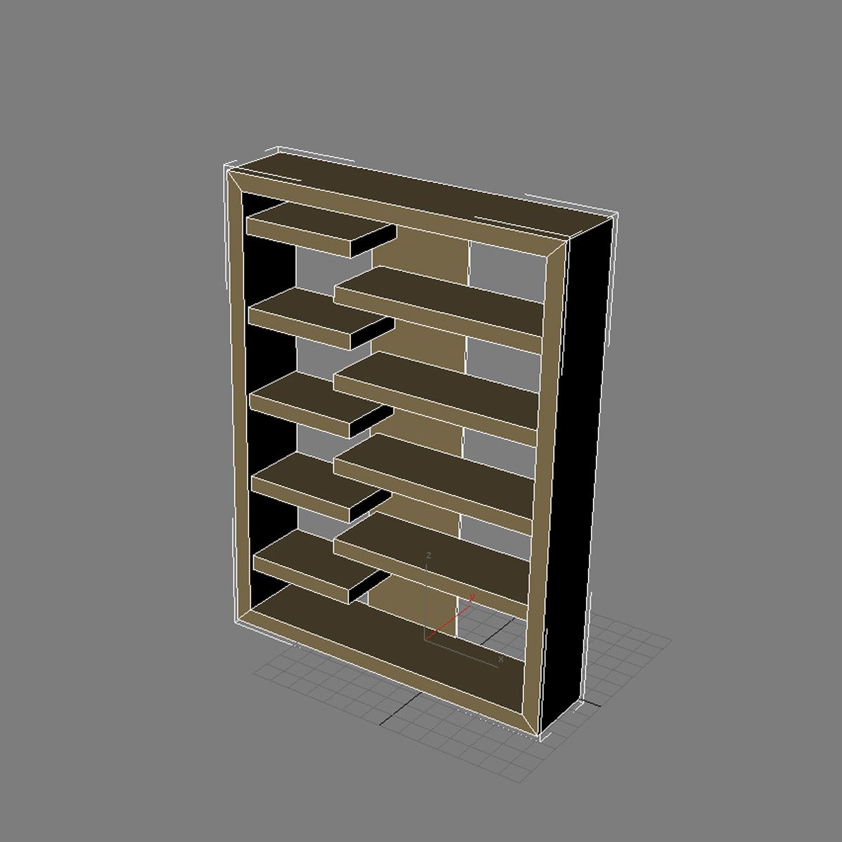 Bookshelf bookcase 3D model_1