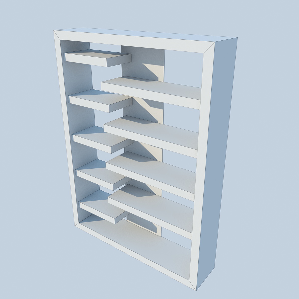 Bookshelf bookcase 3D model_3