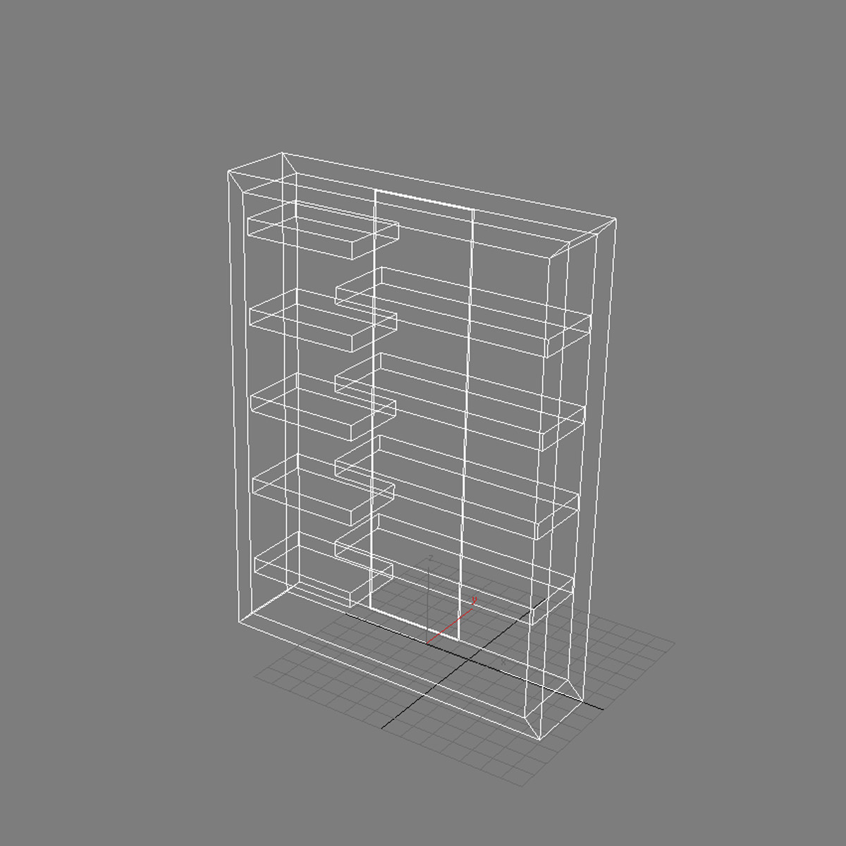 Bookshelf bookcase 3D model_2