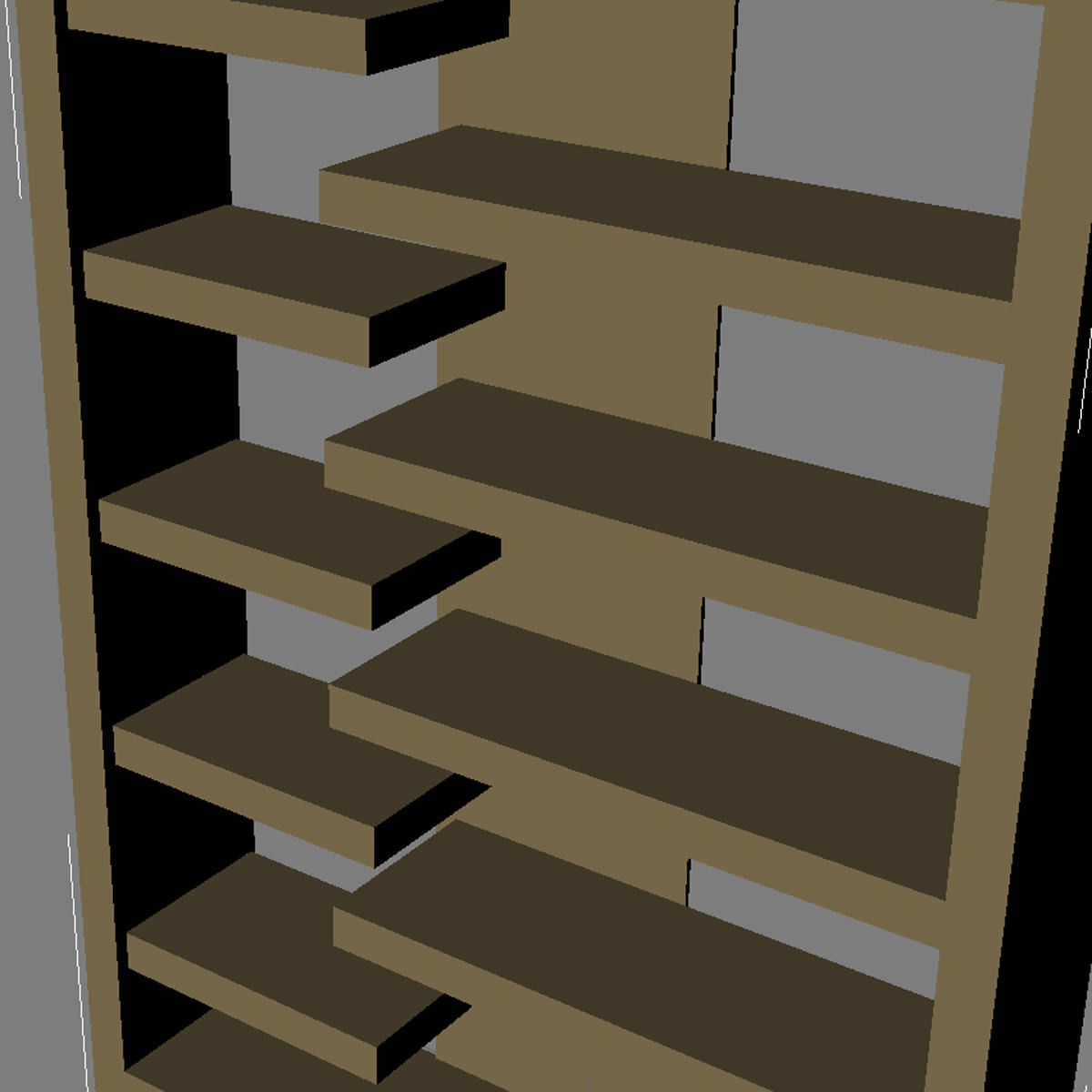 Bookshelf bookcase 3D model_5